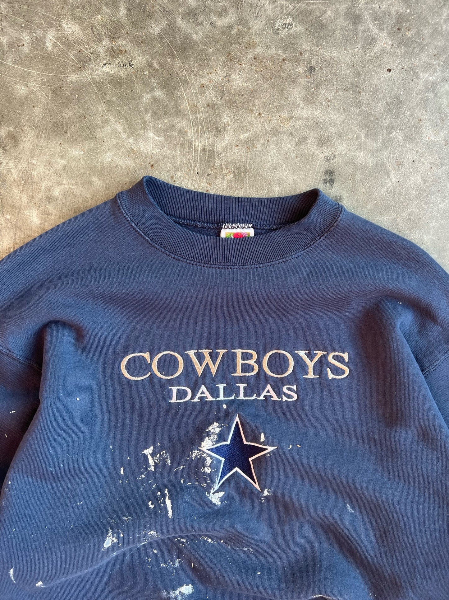 Vintage Dallas Cowboys Painted Crew - L