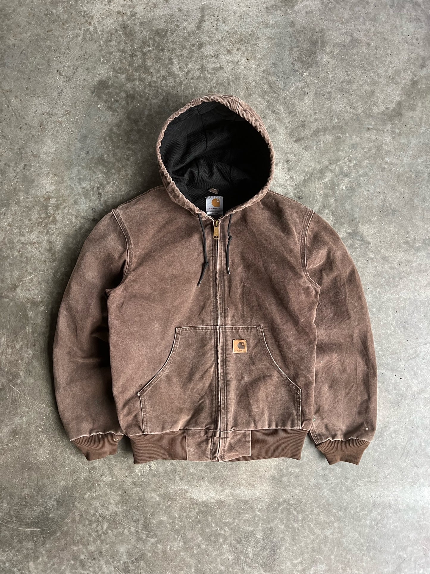 Vintage Brown Hooded Carhartt Jacket - S