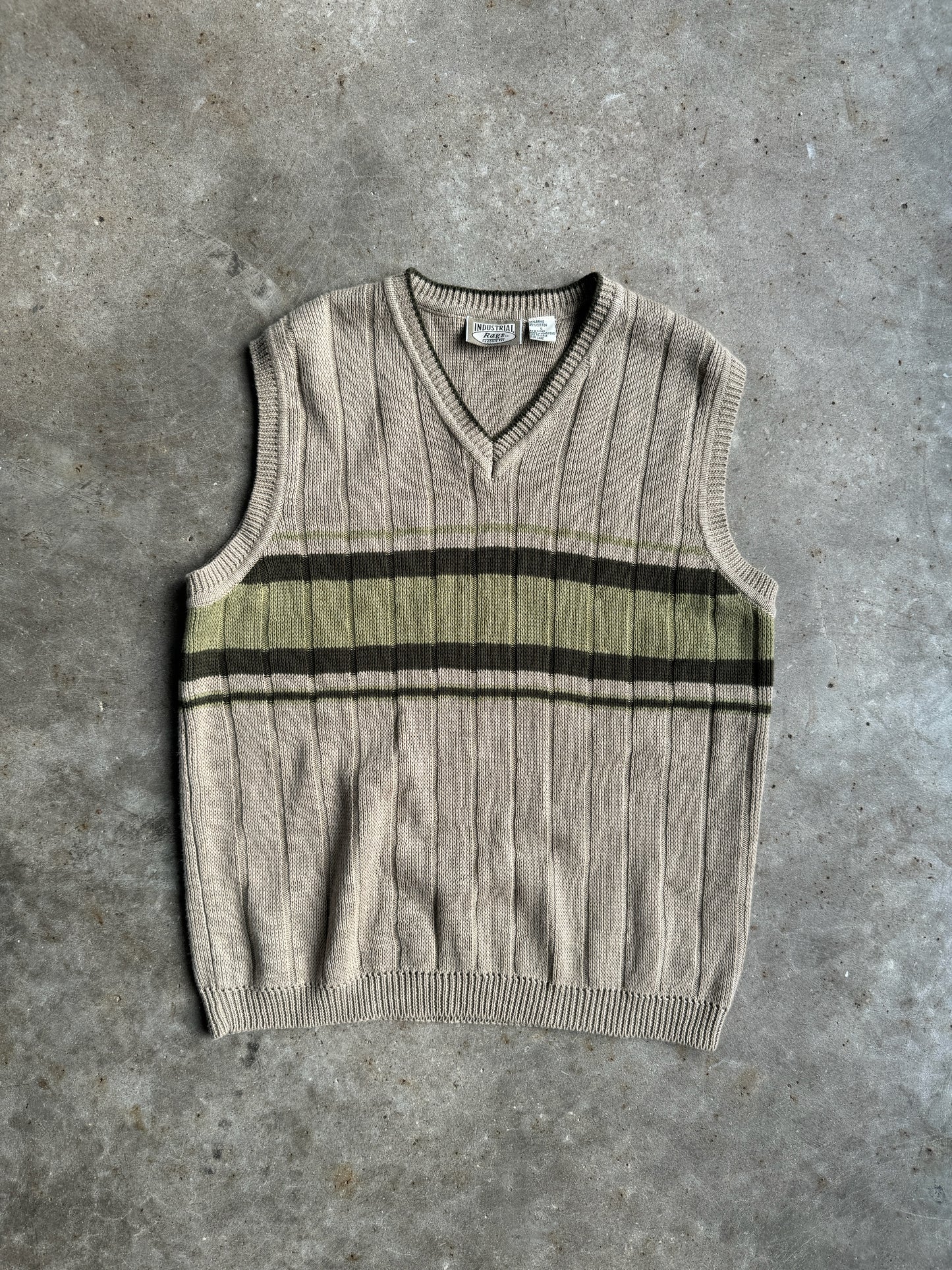 Vintage Industrial Rags Striped Sweater Vest - L