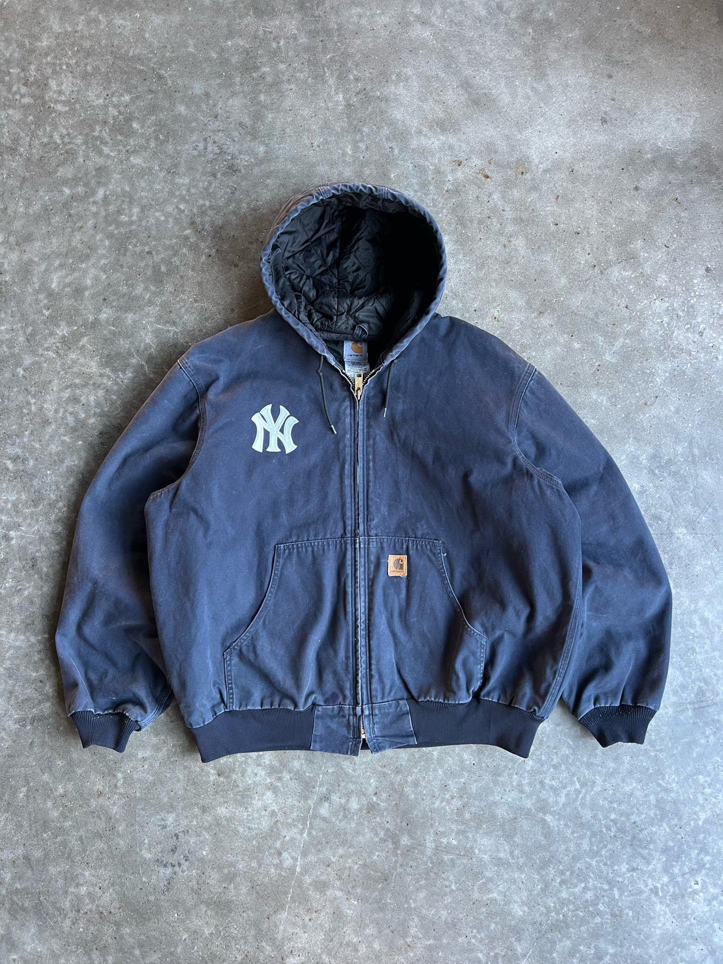 Vintage Yankees Navy Hooded Carhartt Jacket - XL