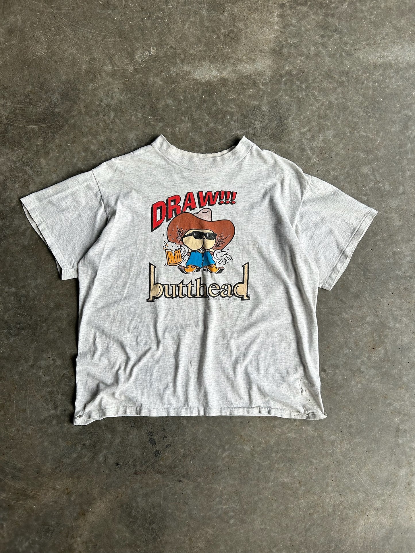 Vintage Gray Draw Butthead Shirt - L