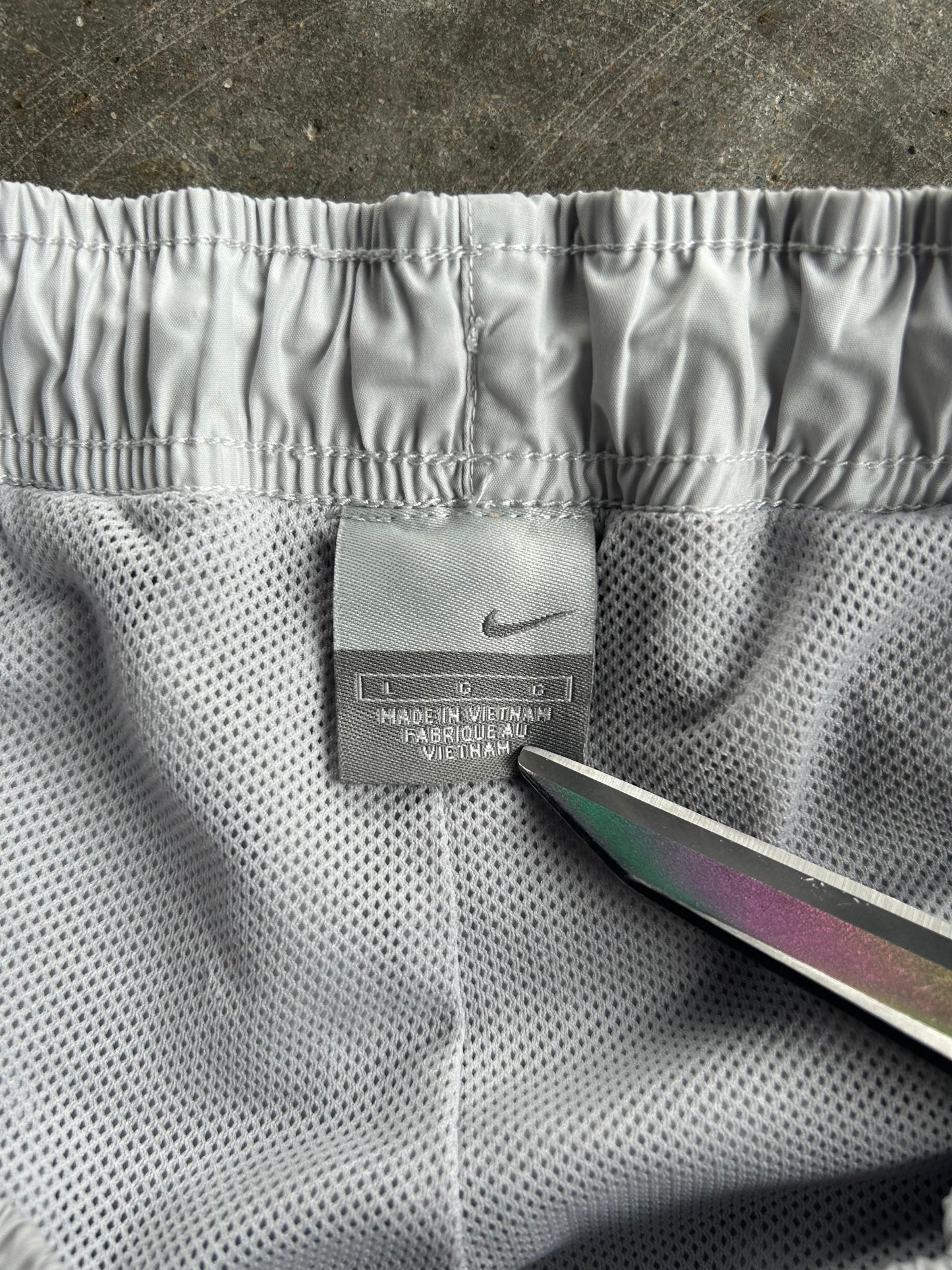 Vintage Light Grey Nike Track Pants - L