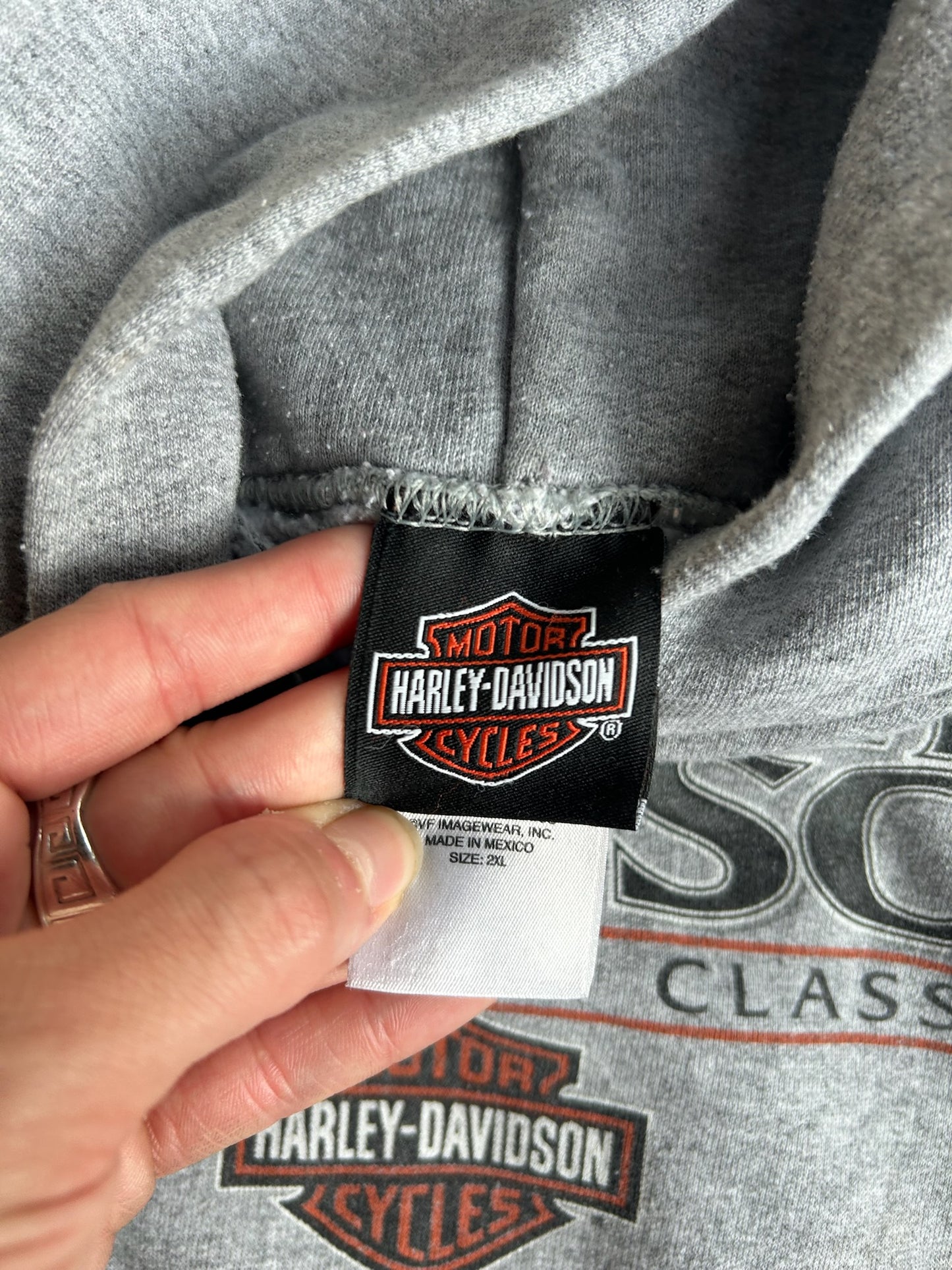 Vintage Grey Harley Davidson American Classic Hoodie - XXL