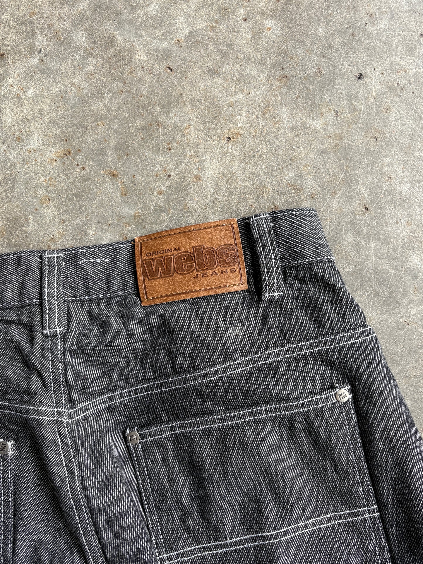 Vintage Black Webs Carpenter Denim Pants - 34