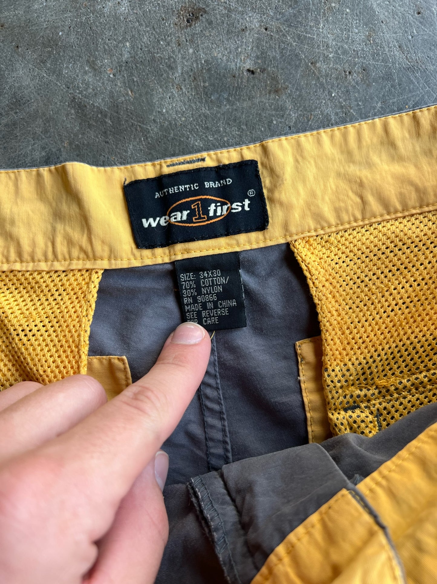 Vintage Wear First Grey/Yellow Cargo Pants - 34