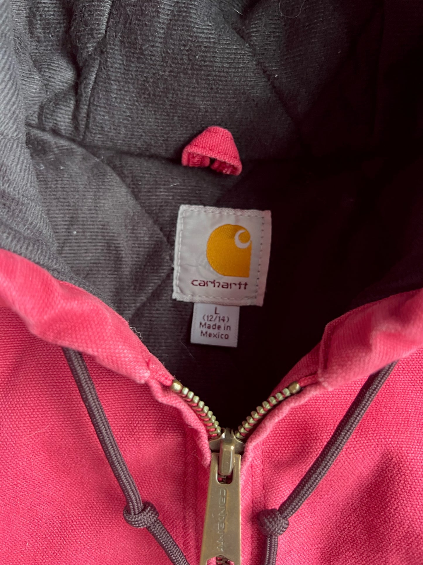 Vintage Rose Pink Hooded Carhartt Jacket - L