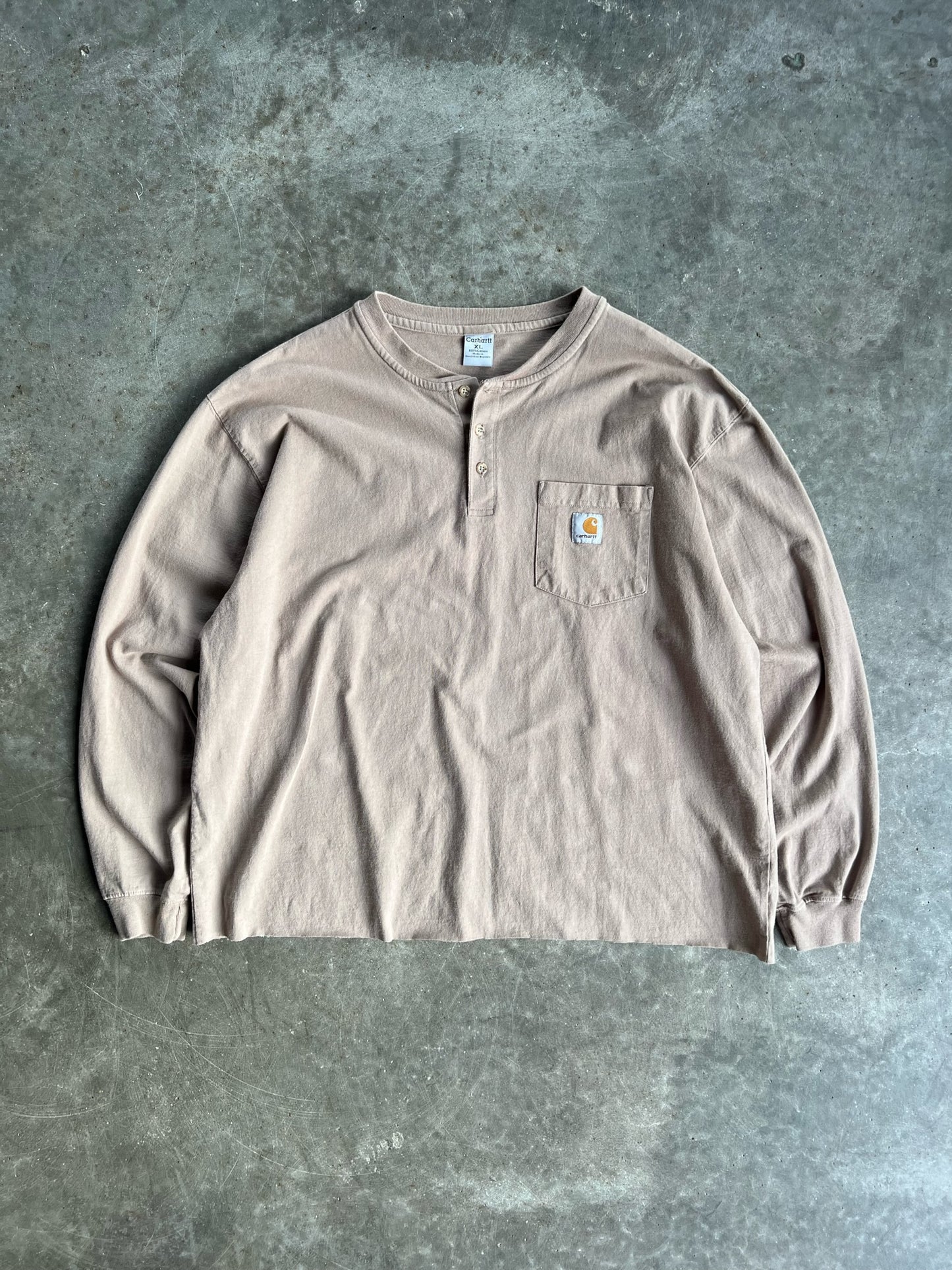 Light Brown Cropped Carhartt Long Sleeve Shirt - XL