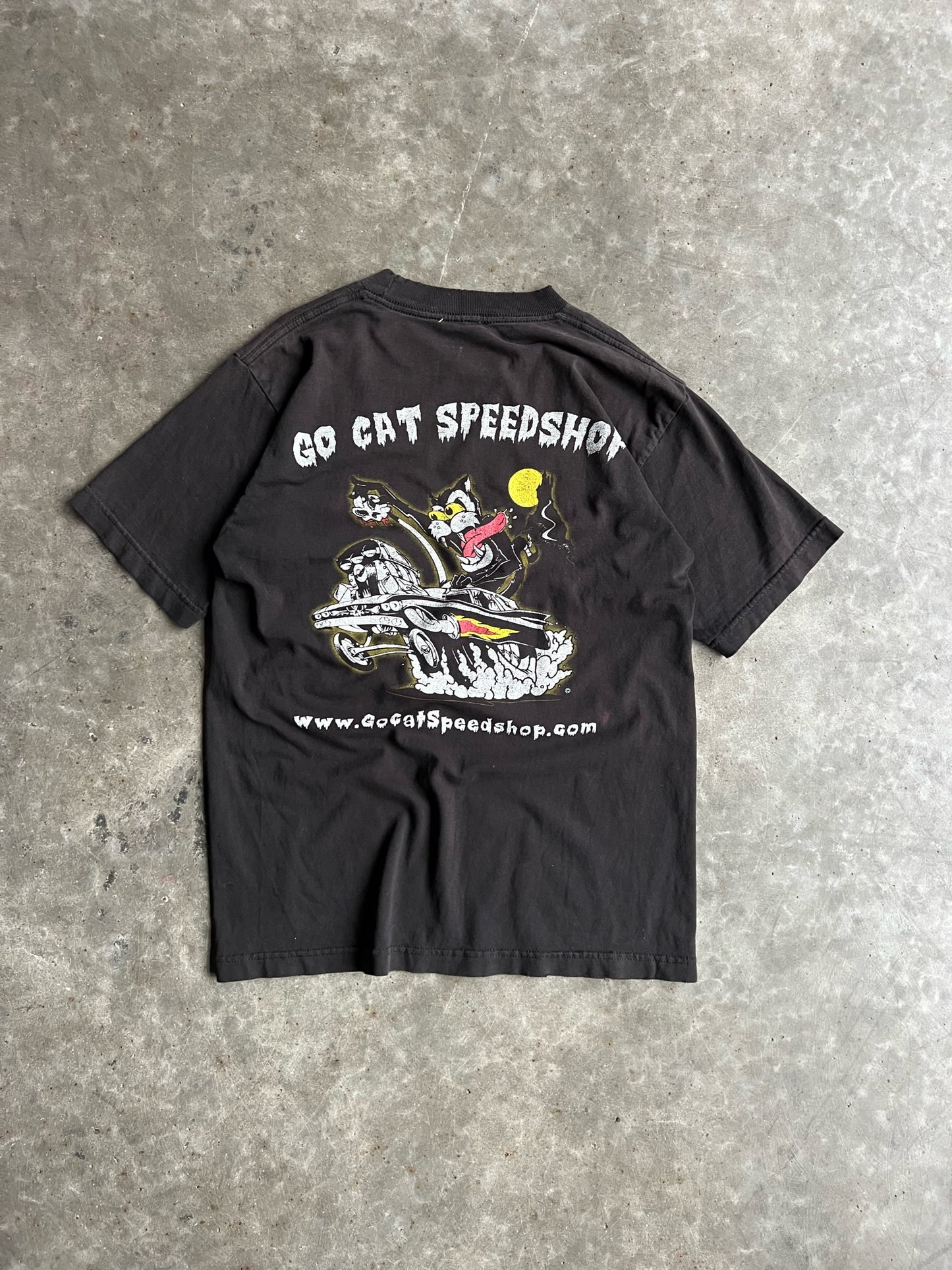 Vintage Black Go Cats Speed Shop Shirt - L