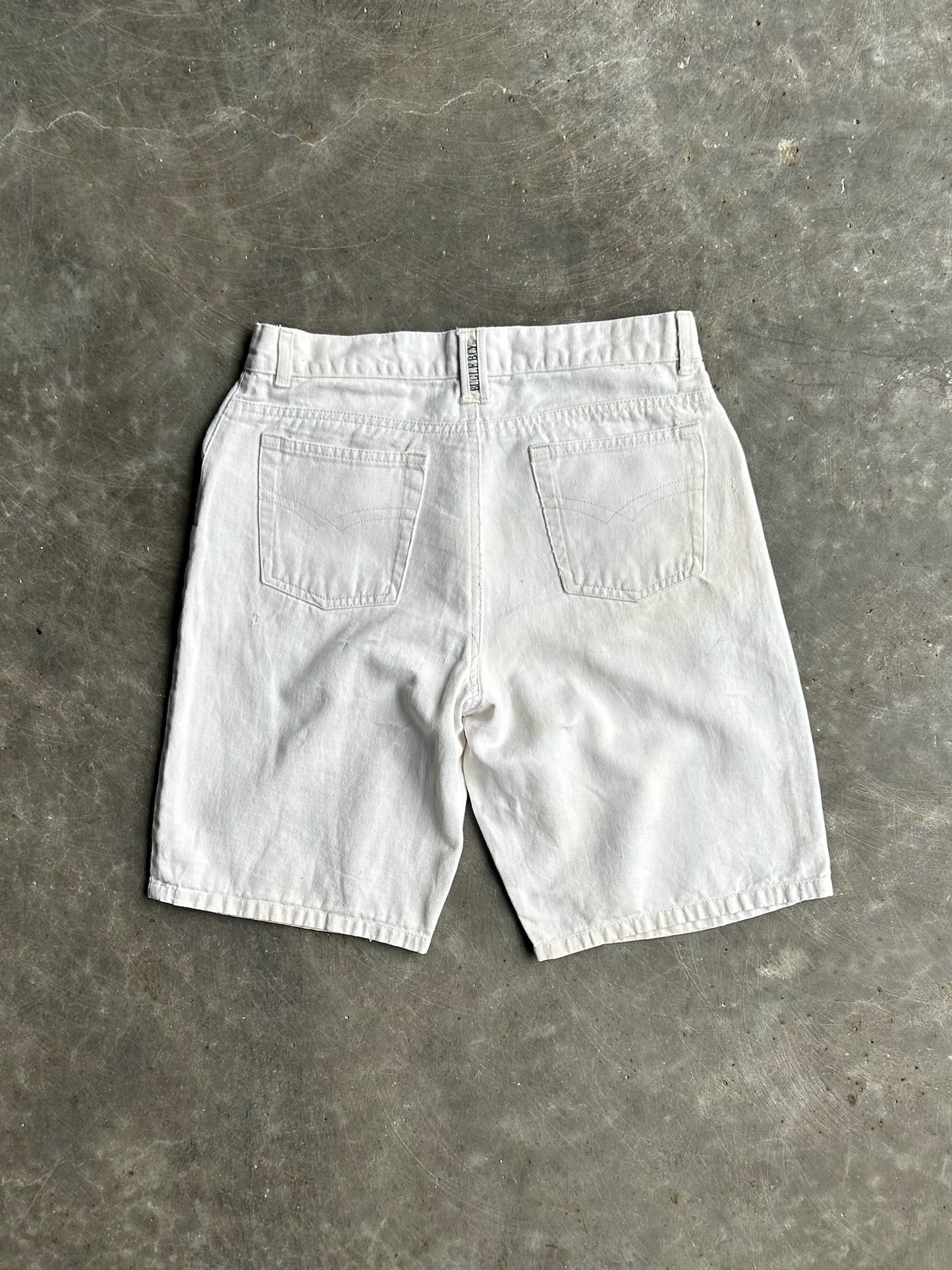 Vintage White Bugle Boy Denim Shorts - 28