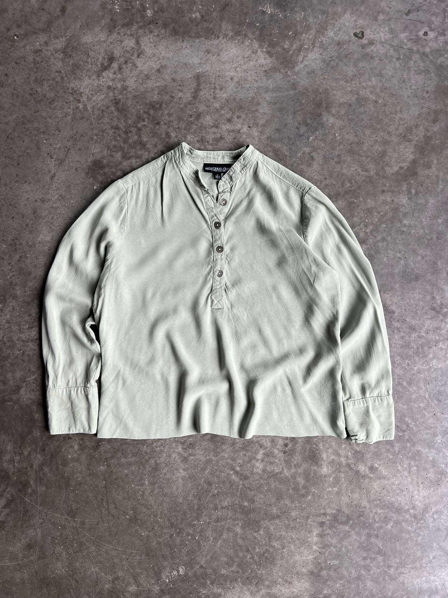 Vintage Pastel Green Monterey Bay Shirt- L