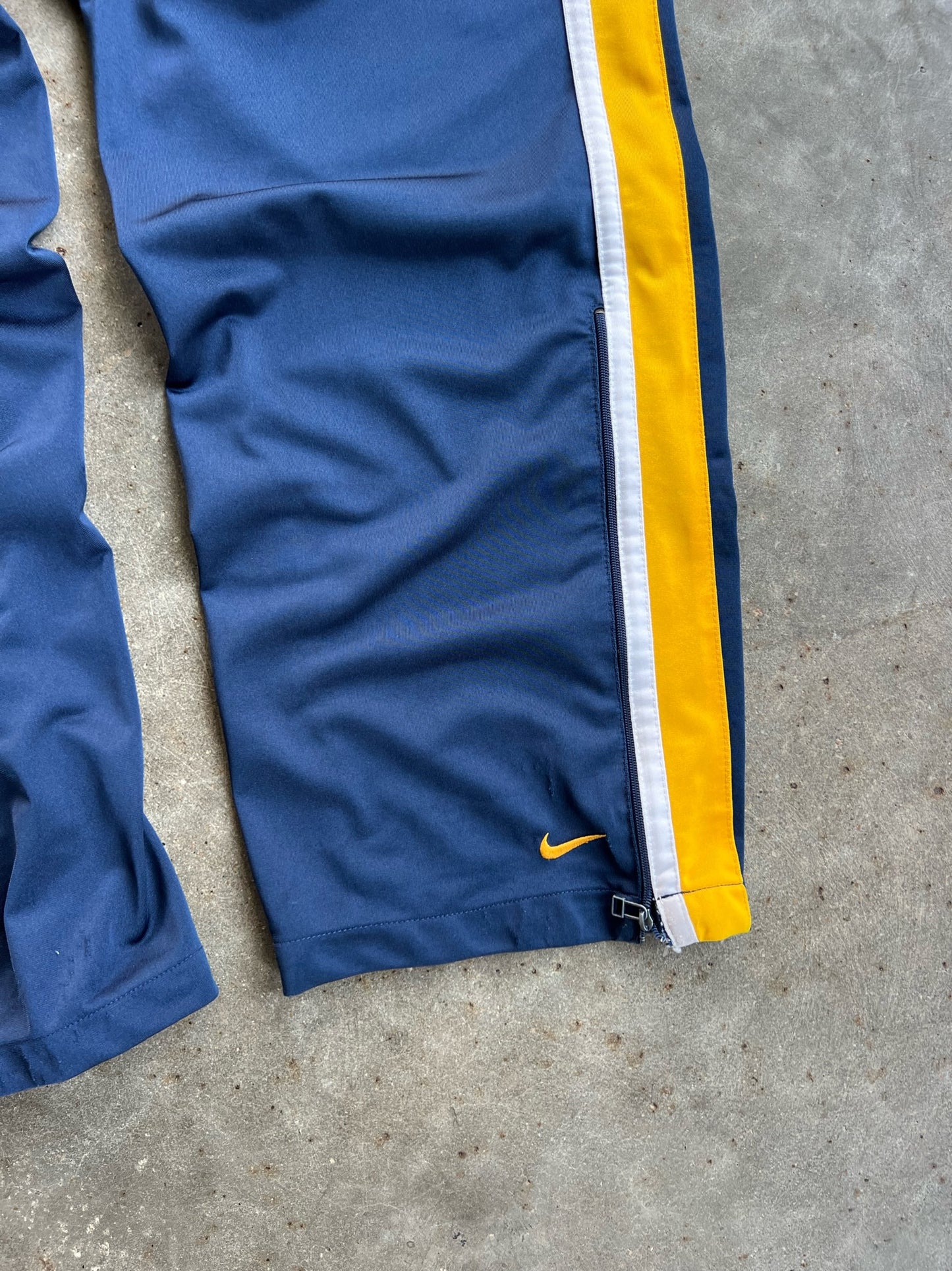 Vintage Navy/Yellow Nike Track Pants - XL