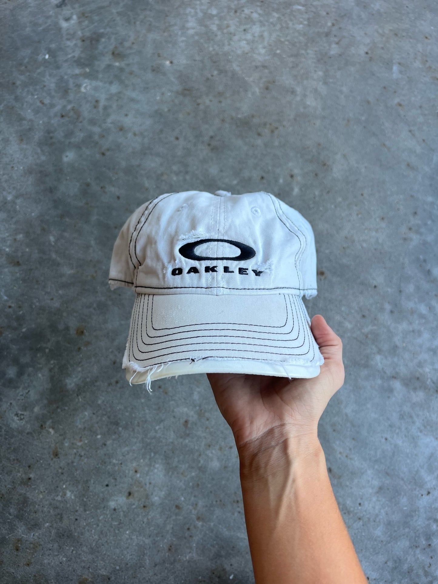 Vintage White Oakley SnapBack Hat