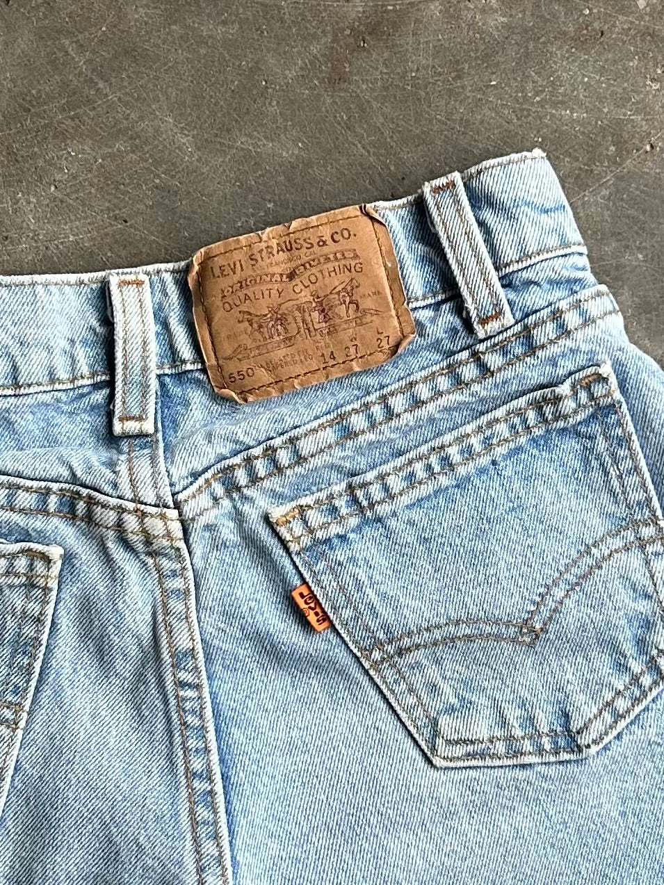 Vintage Levi’s 550 Orange Tab Distressed Denim Shorts - 24