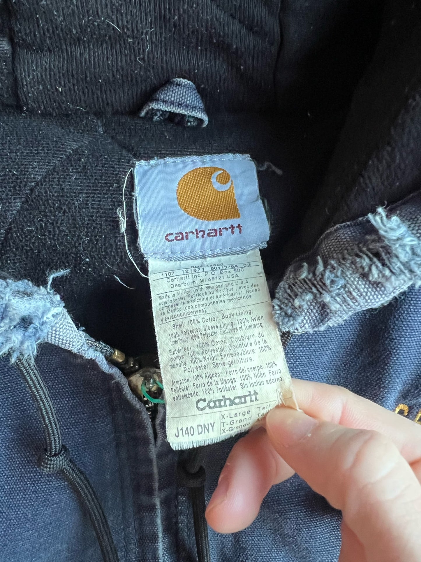 Vintage Navy Embroidered Carhartt Jacket - XL