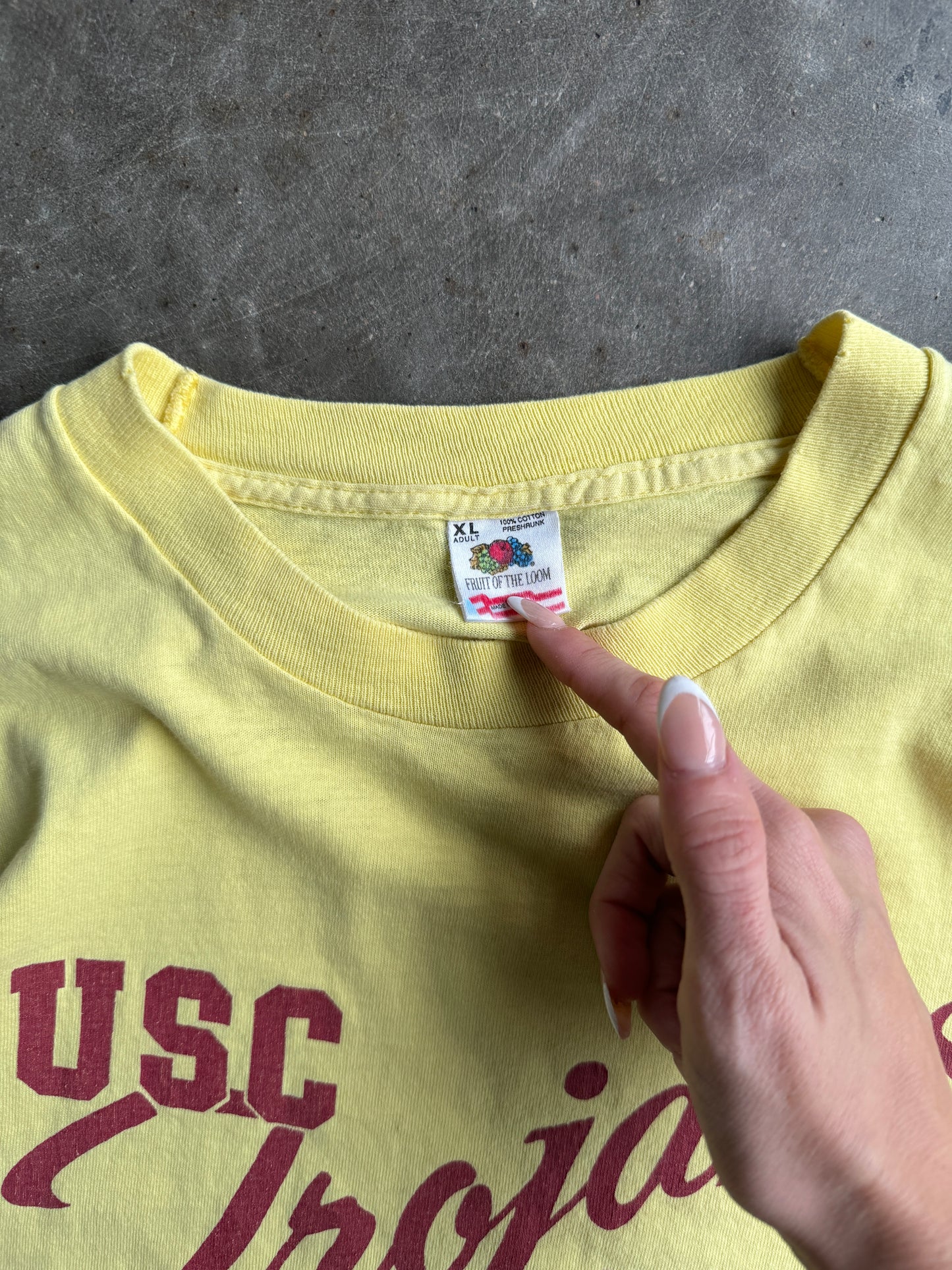 Vintage Yellow 1994 USC Water Polo Cropped Tee - XL