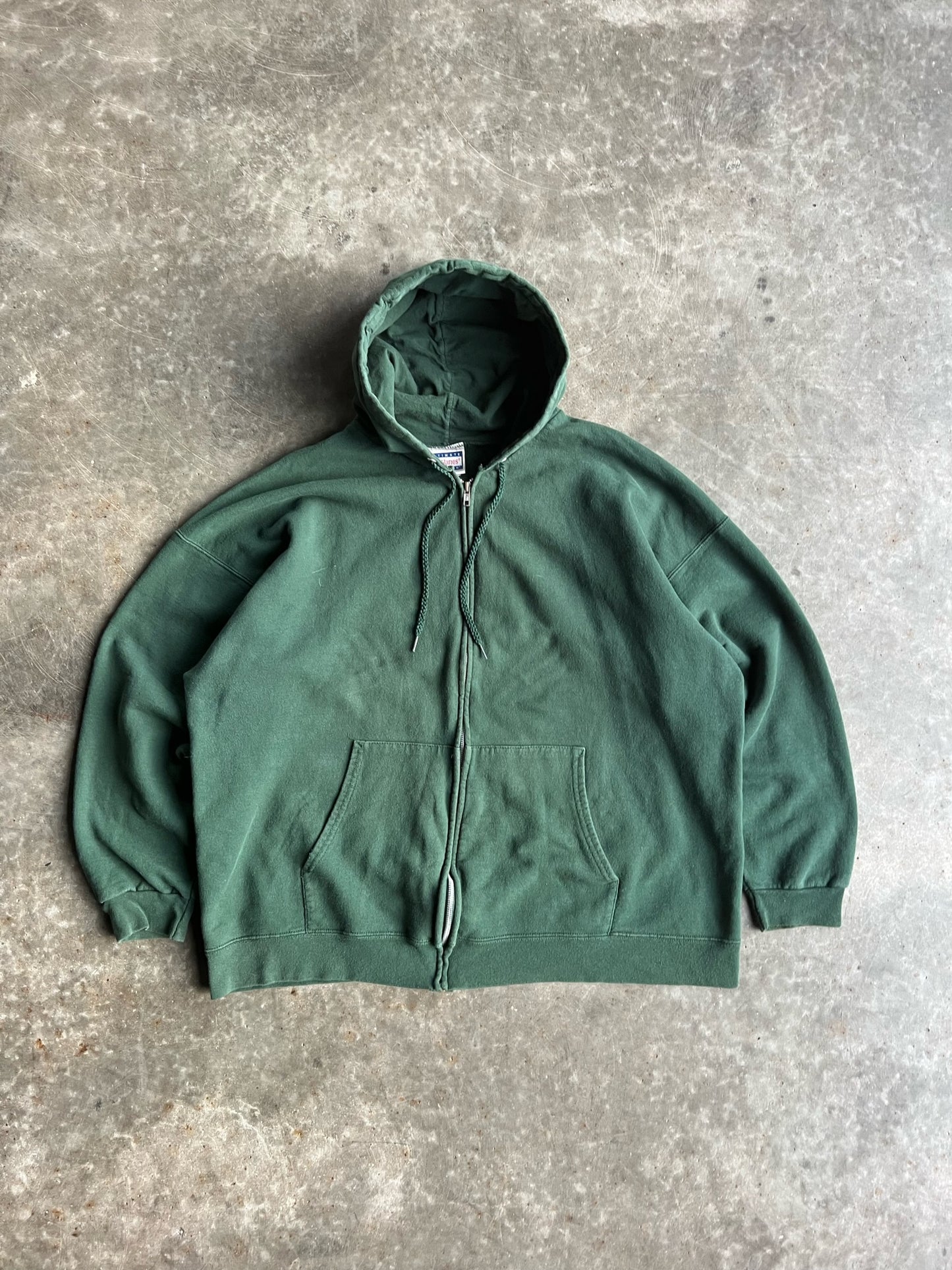 Vintage Green Hanes Hooded Zip Up - XXL