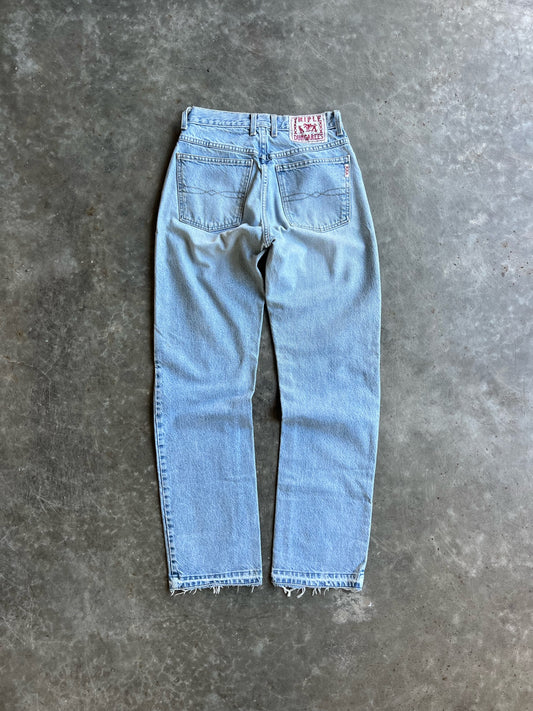 Vintage Light Wash Triple X Dungarees Pants - 28