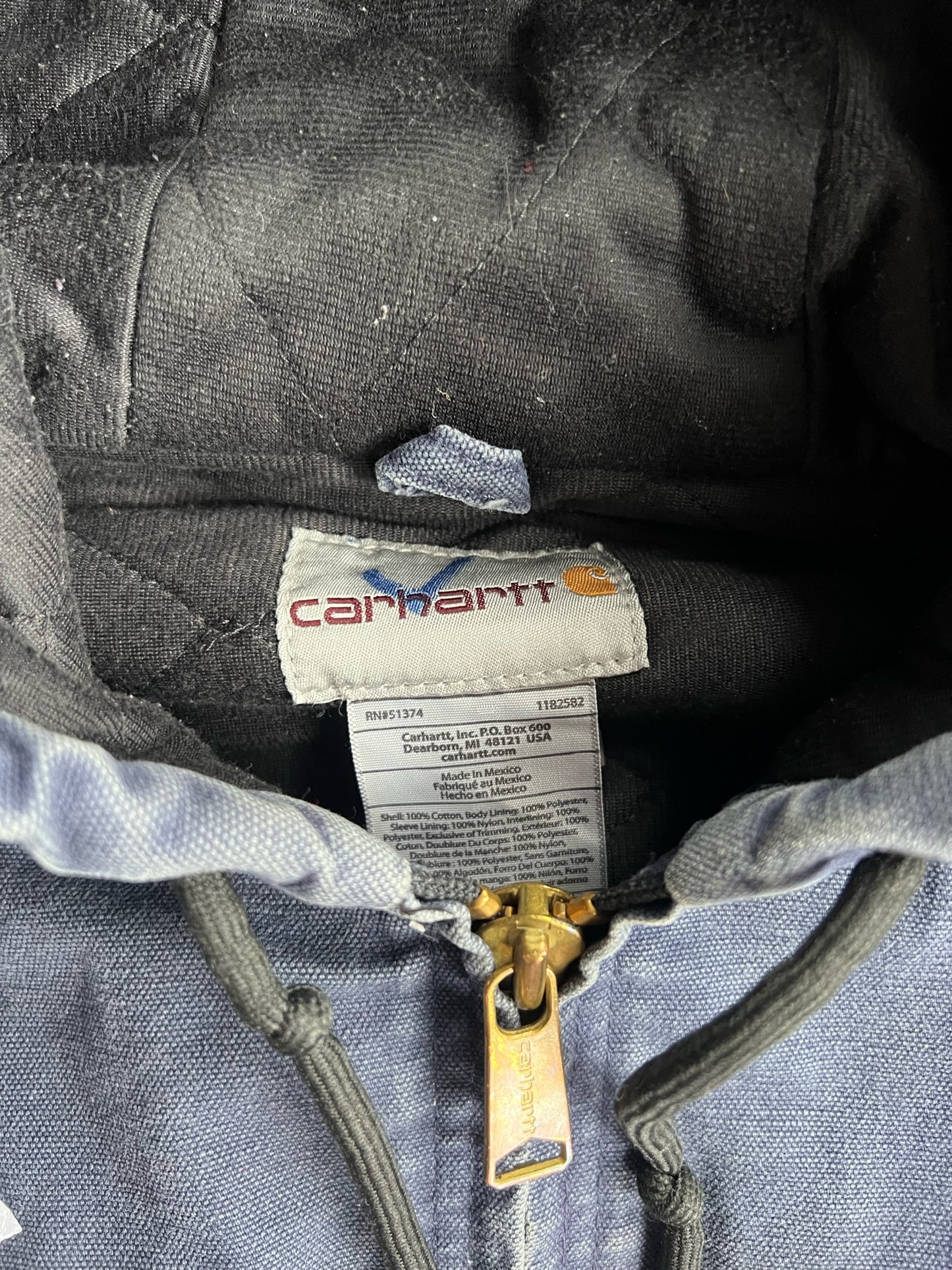 Vintage Navy Yankees Hooded Carhartt Jacket - L