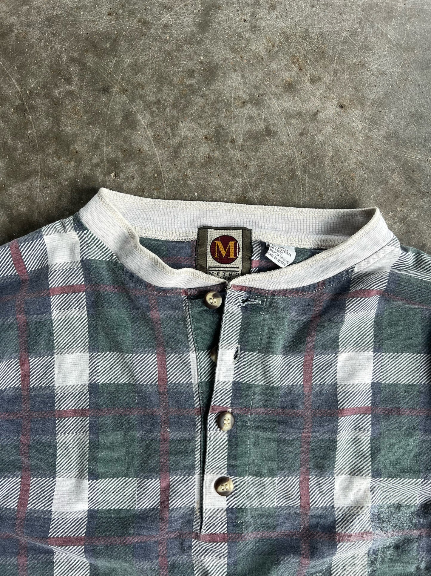 Vintage Metro One Plaid Button Shirt - XL