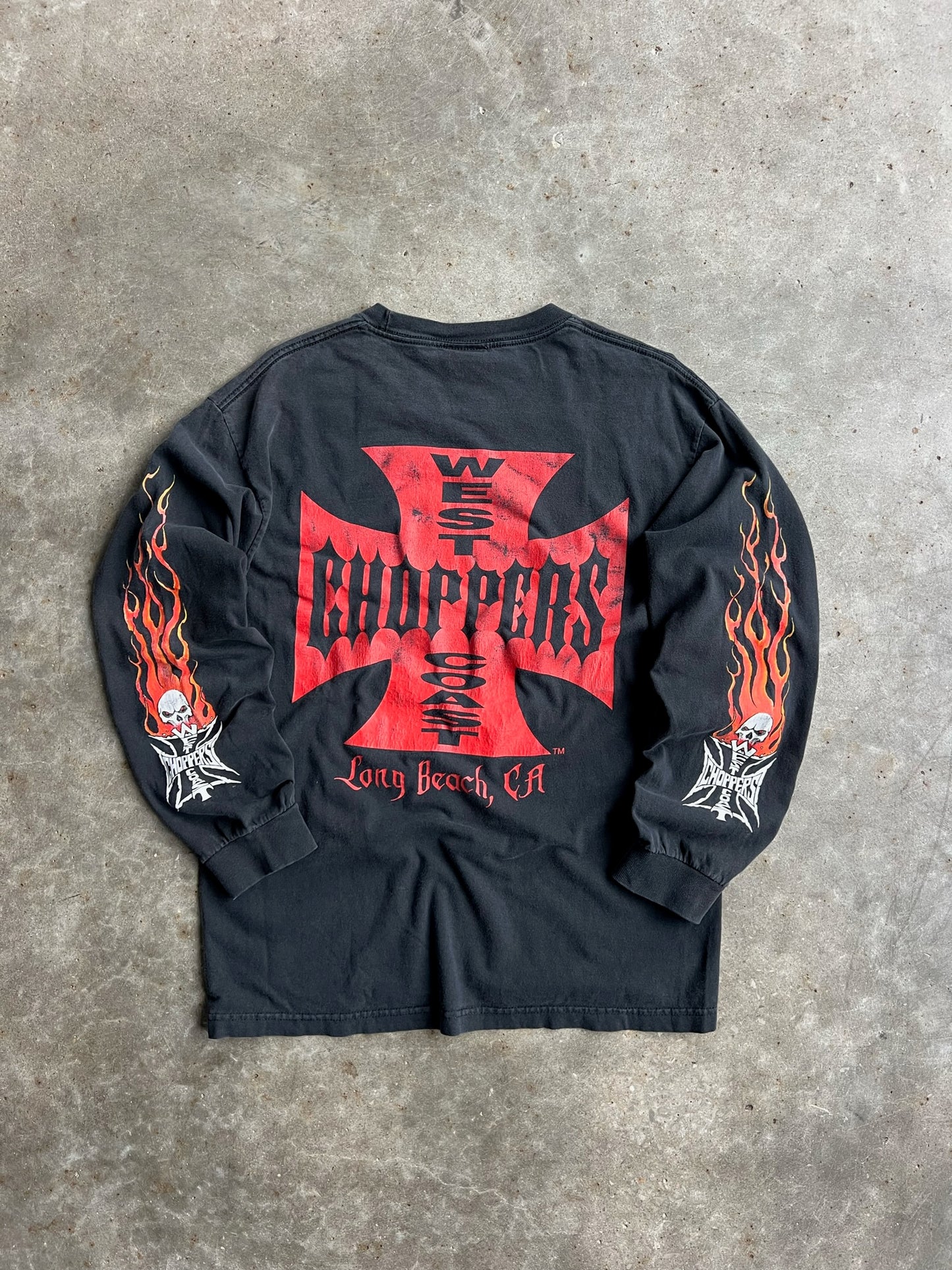 Vintage Black West Coast Choppers Long Sleeve Shirt - L