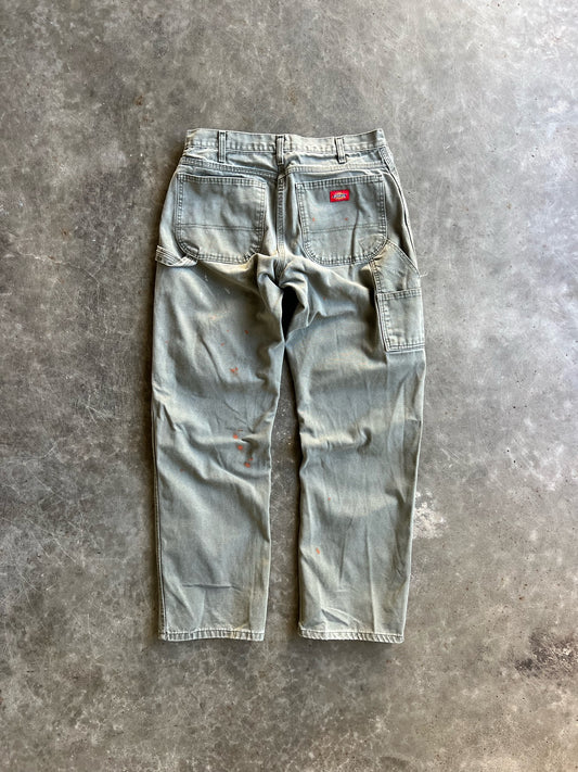 Vintage Green Painted Dickies Carpenter Pants - 33