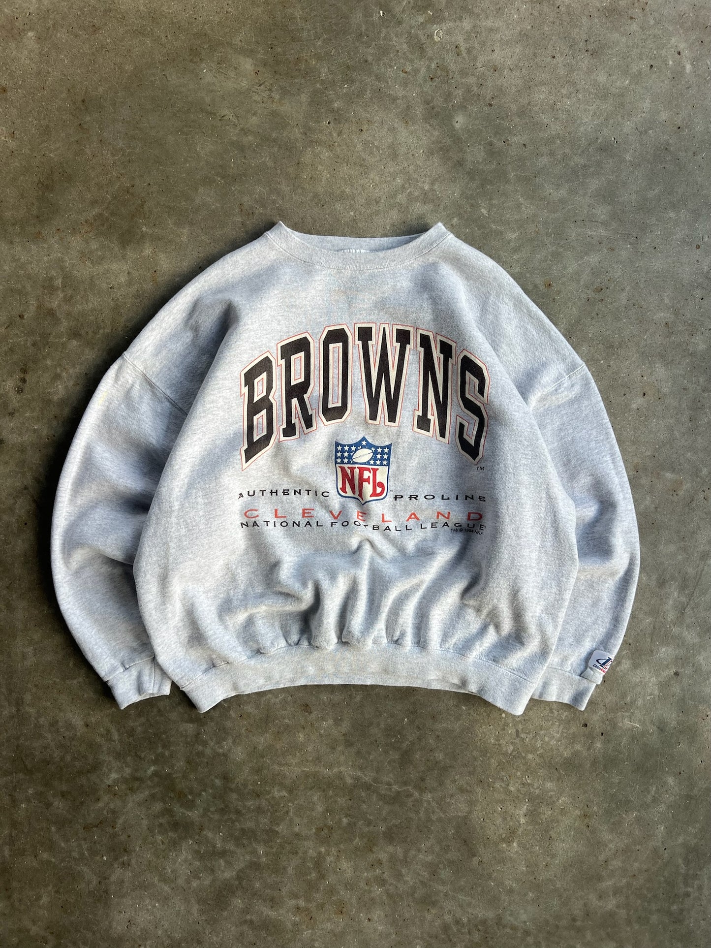 Vintage Grey Cleveland Browns NFL Crew - L