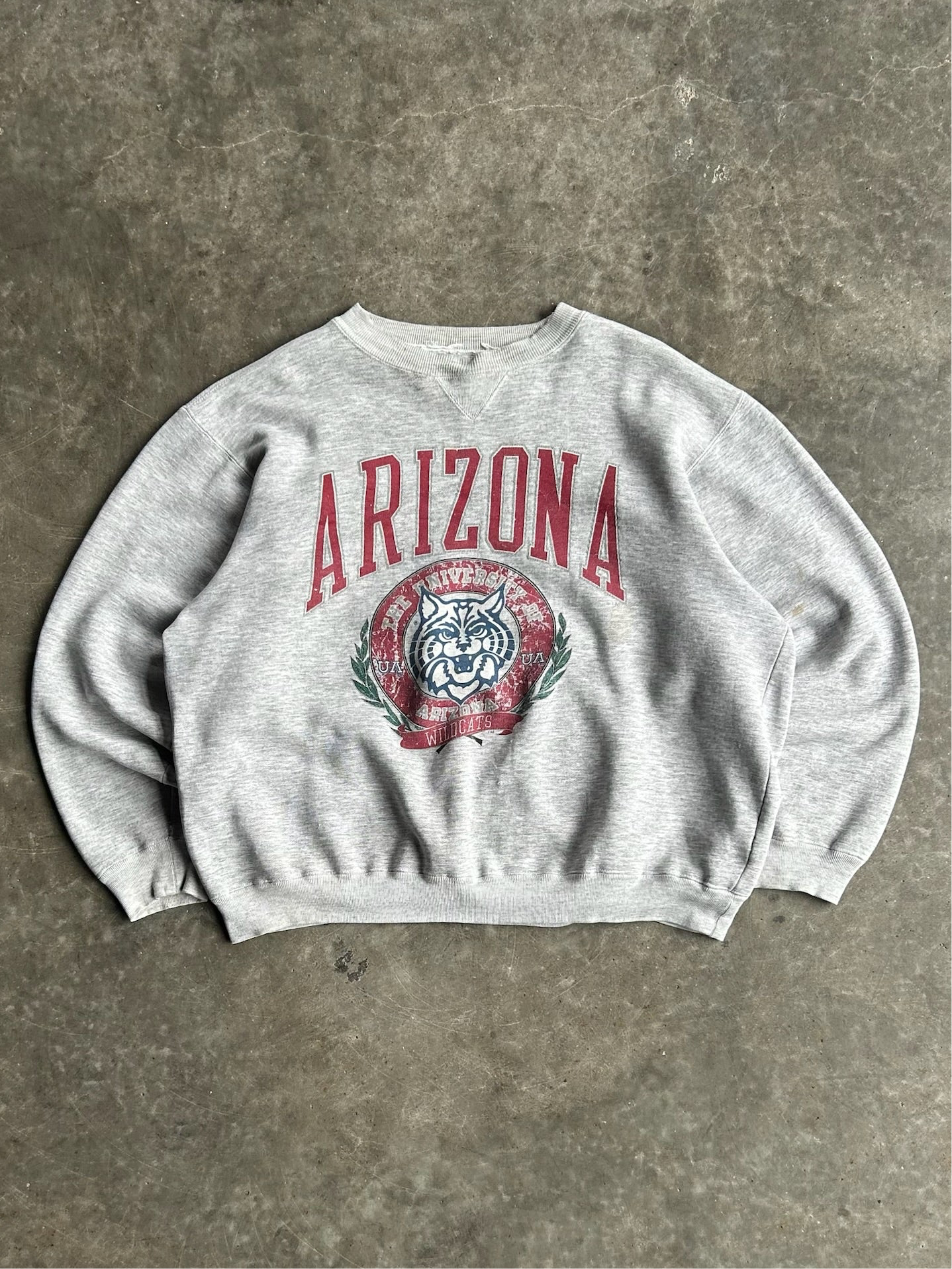 Vintage Grey University Of Arizona Crew - XL