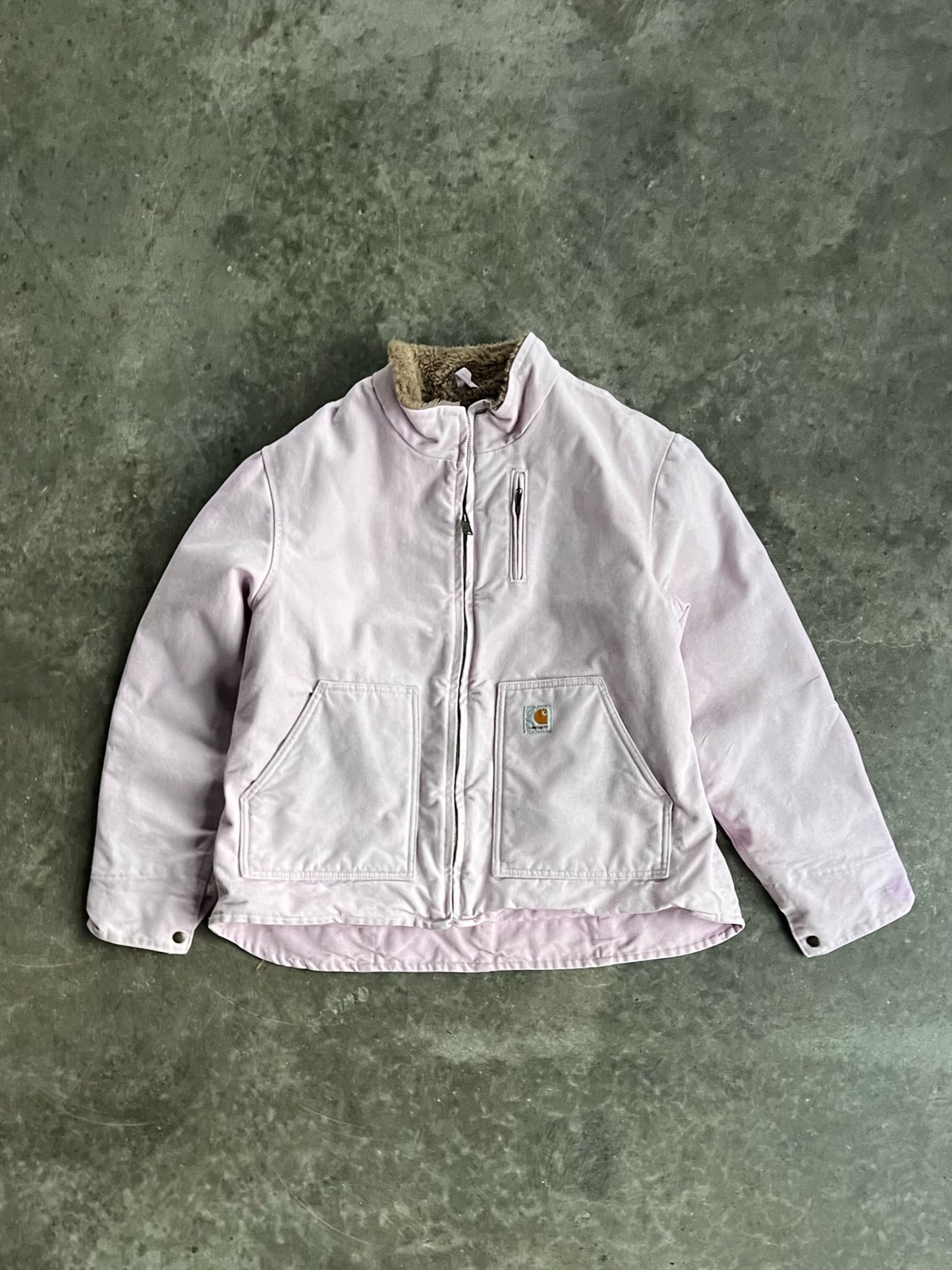 Vintage Light Pink Fleece Lined Carhartt Jacket - XL