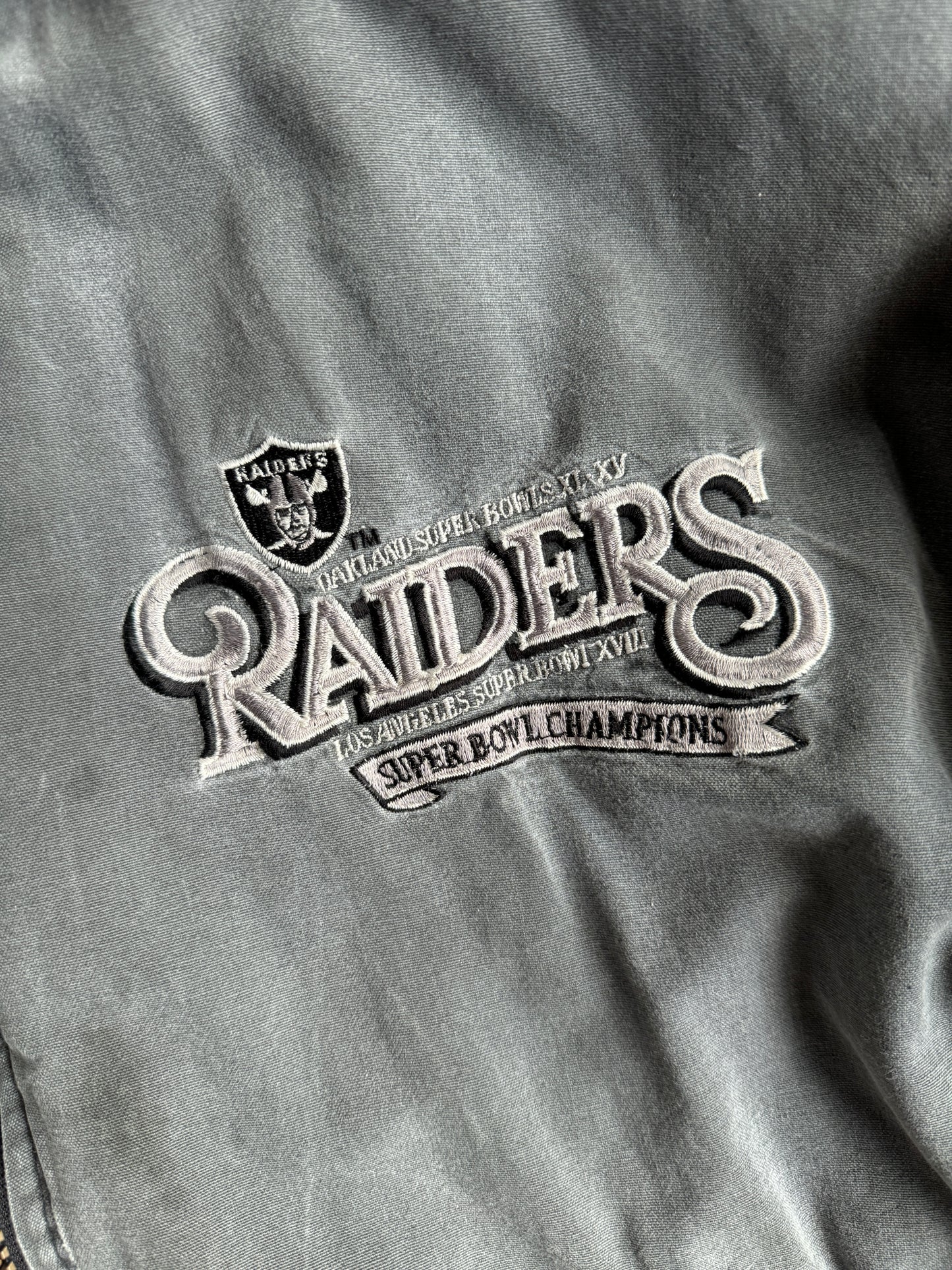 Vintage Raiders Super Bowl Zip Up Jacket - XL