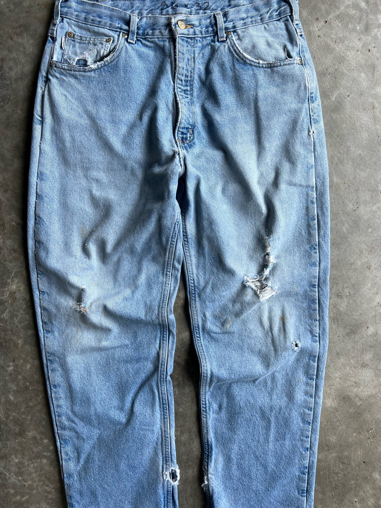 Vintage Distressed Light Wash Carhartt Pants - 33