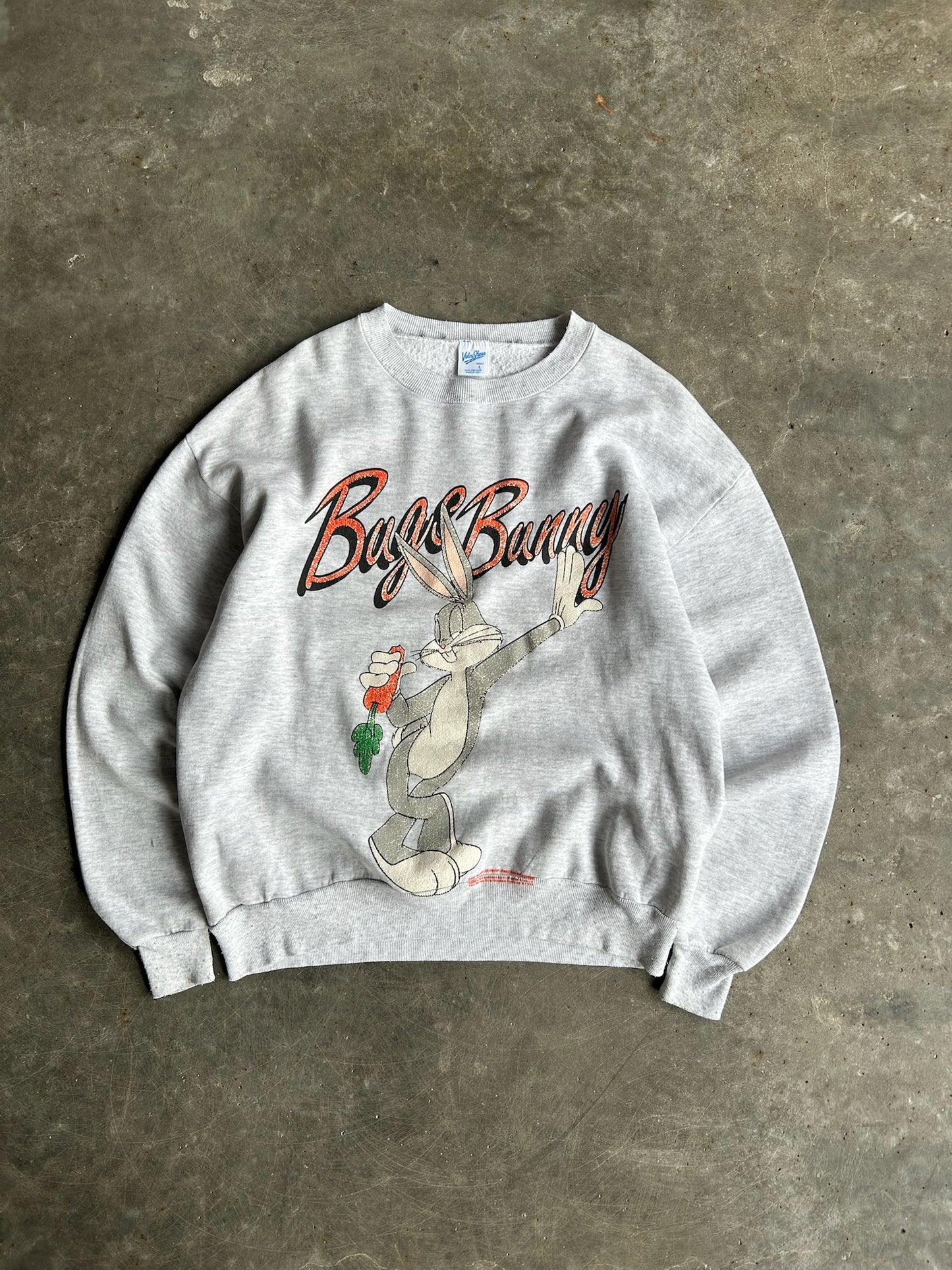 Vintage Grey Bugs Bunny Crew - L