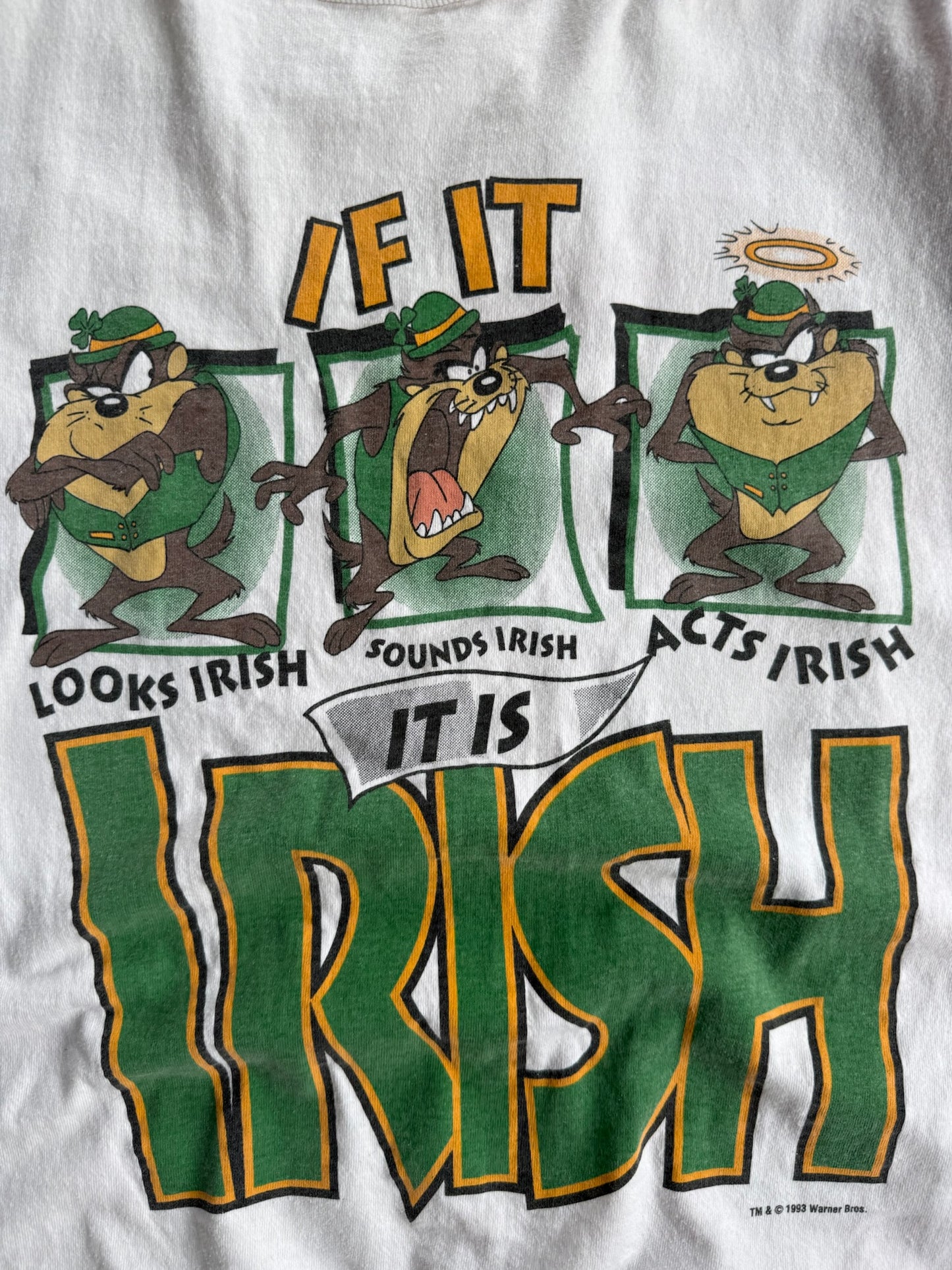 Vintage It Is Irish Tasmanian Devil Shirt - XL