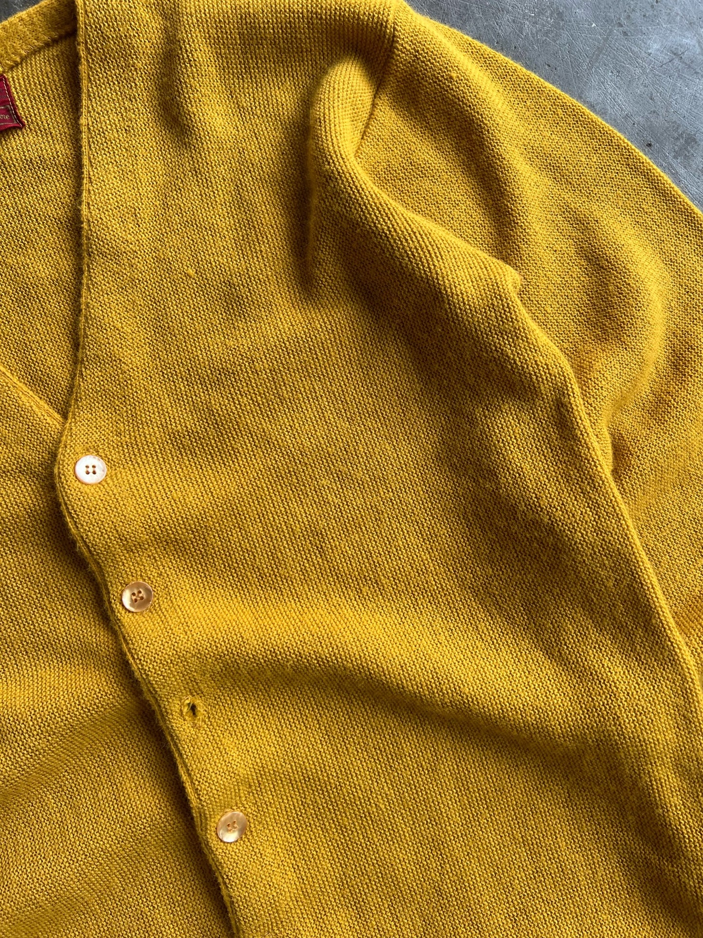 Vintage Yellow King Roads Knit Cardigan - L