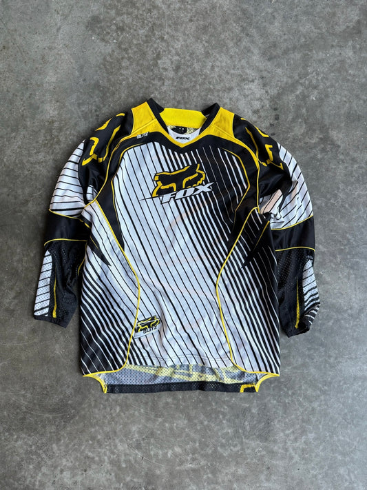 Vintage Yellow/Black Fox Racing Jersey - XL