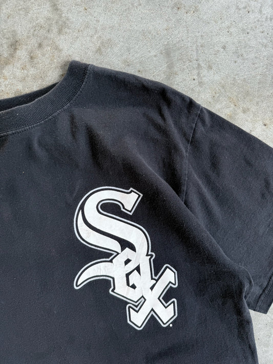 Vintage White Sox Distressed Cropped Tee - L