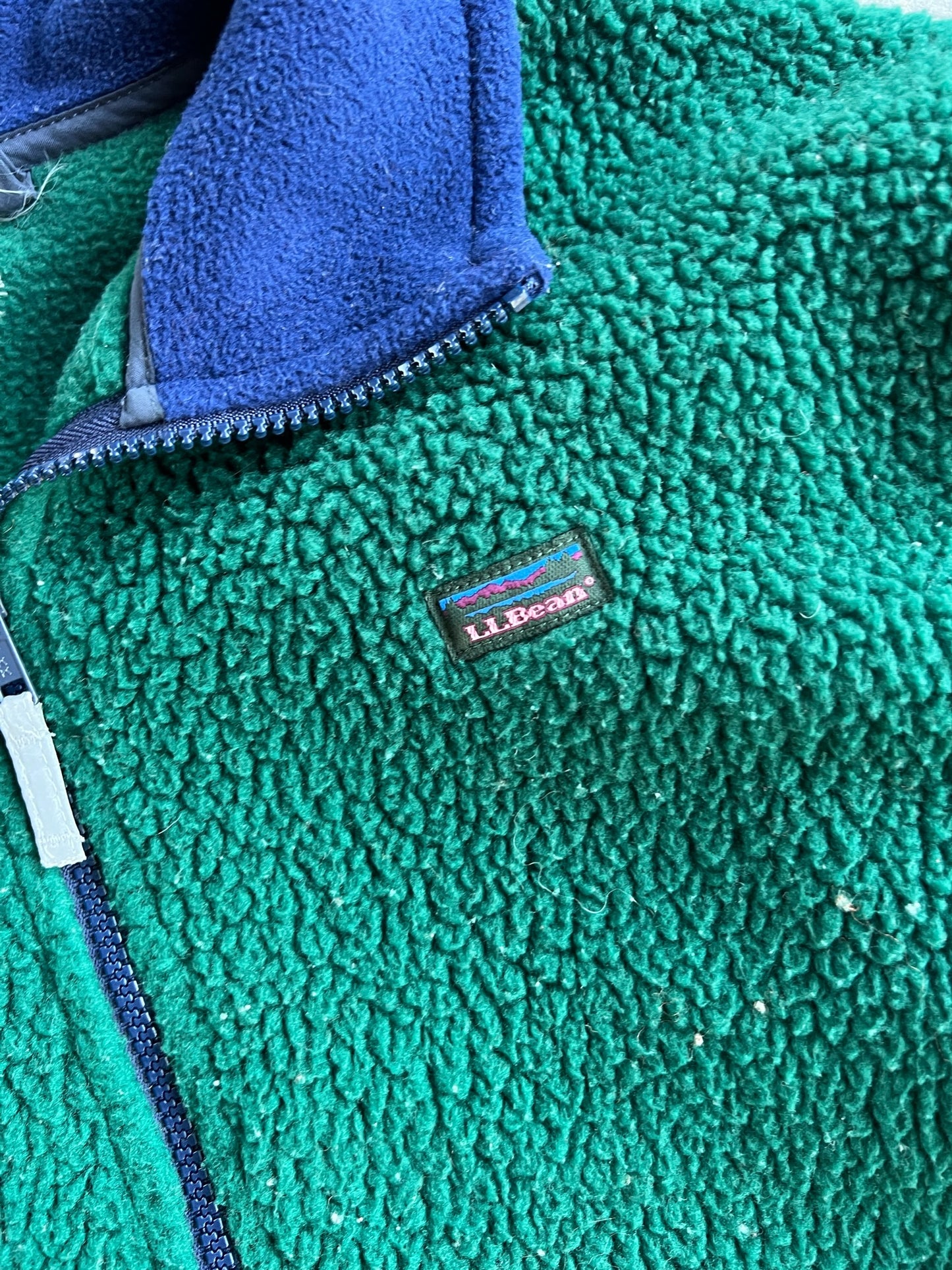 Vintage Green Fleece LL. Bean Zip Up - XL