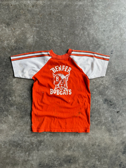 True Vintage Single Stitch Orange Benfer Bobcats Distressed Tee - S