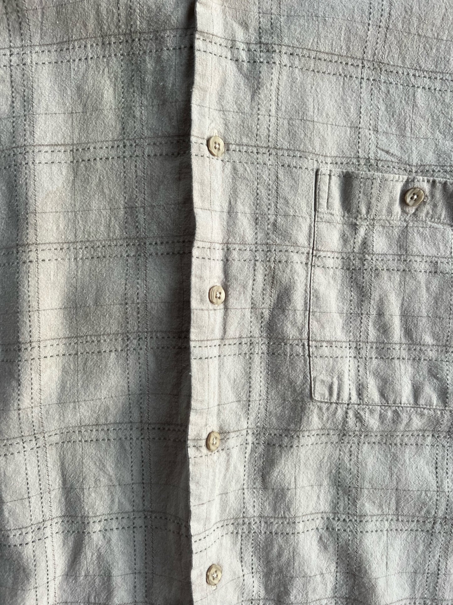 Vintage Bruno Crop Cream Linen Button Up - XL