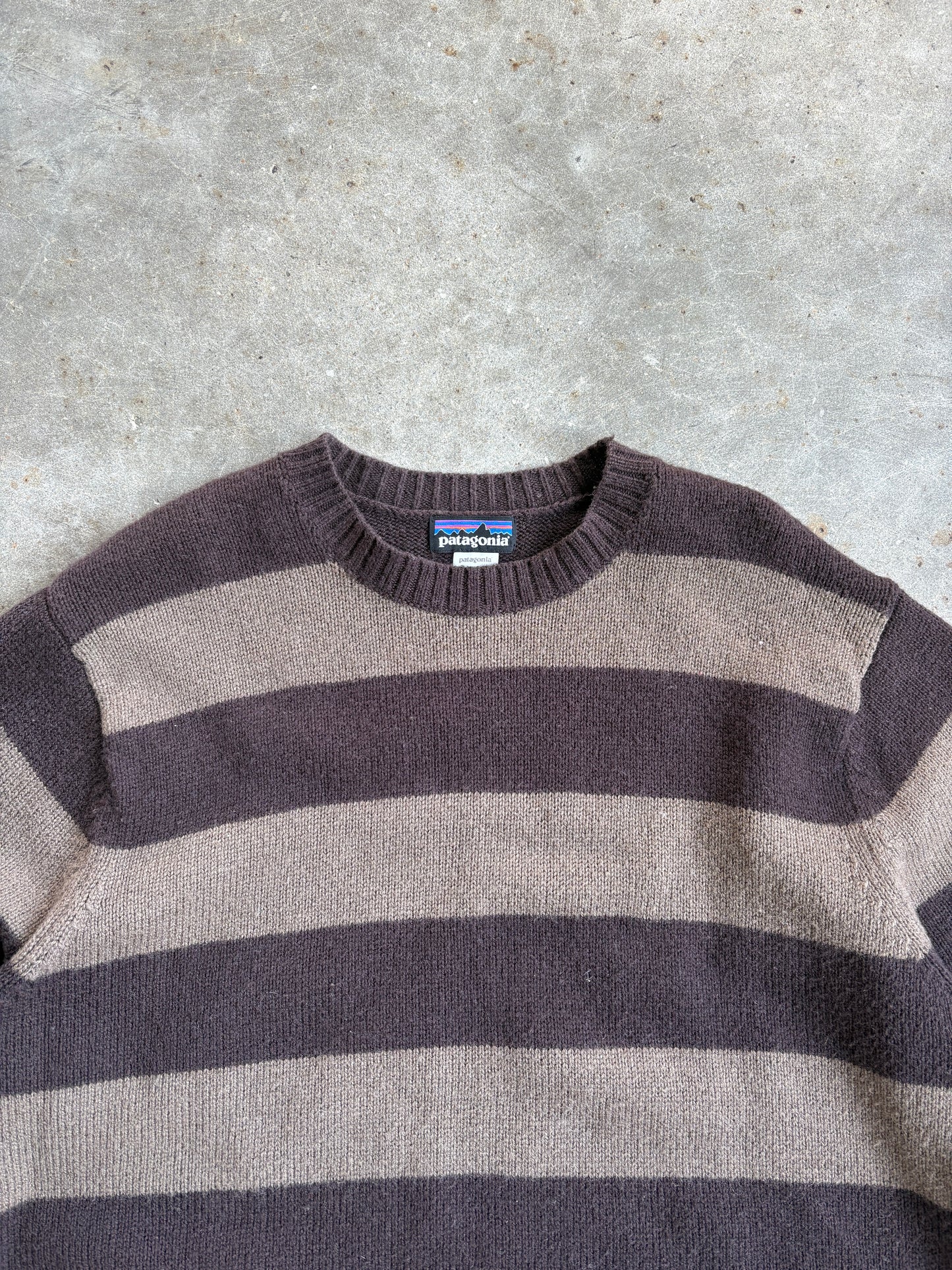 Vintage Brown Striped Patagonia Sweater - L