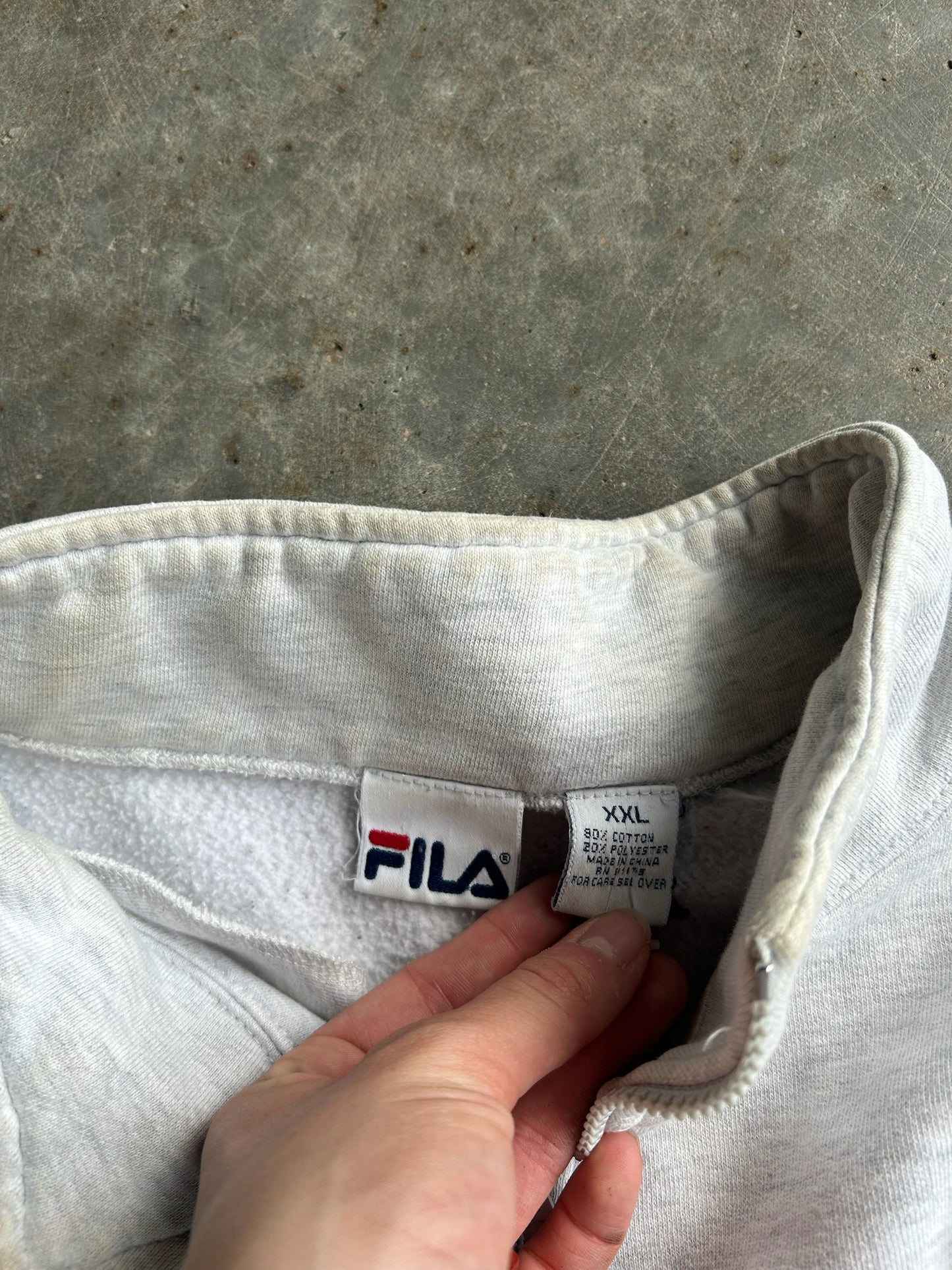 Vintage Gray FILA Quarter Zip - XL