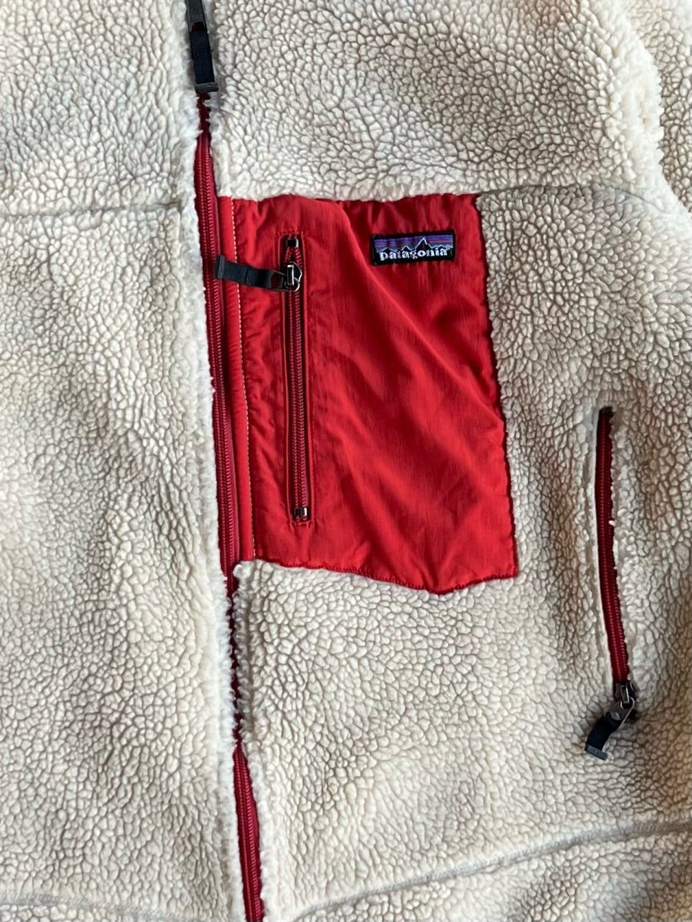 Vintage Cream Fleece Patagonia Zip Up - L