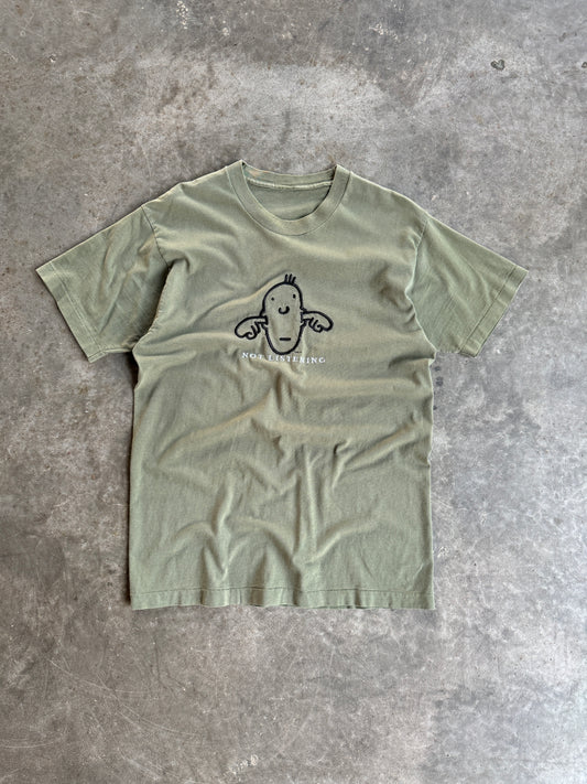 Vintage Olive Not Listening Shirt - L