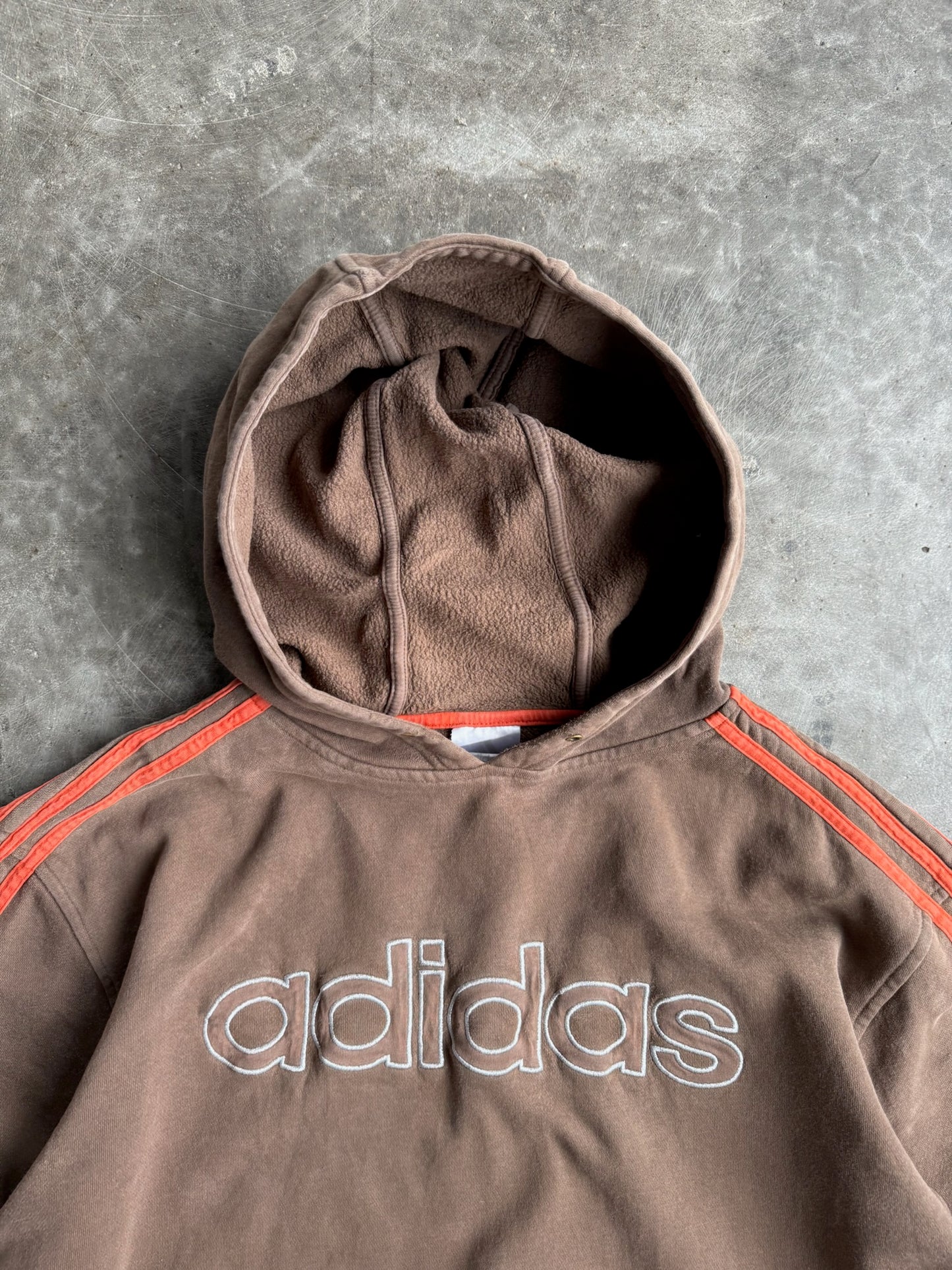 Vintage Brown/Orange Adidas Hoodie - XL