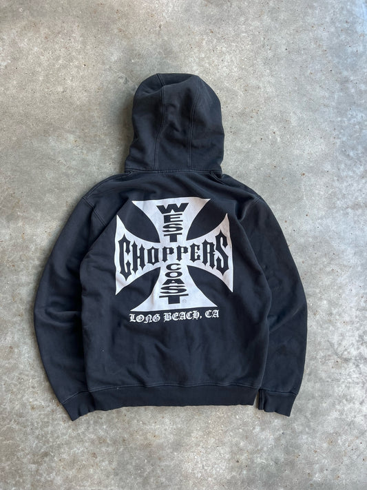 Vintage Black West Coast Choppers Zip Up Hoodie - XL