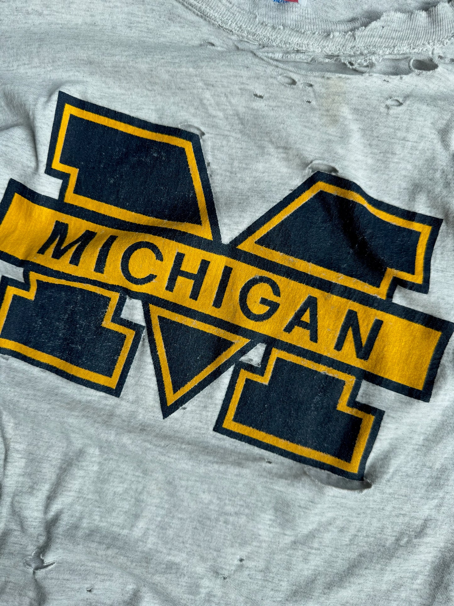 Vintage Distressed University of Michigan Shirt - XXL