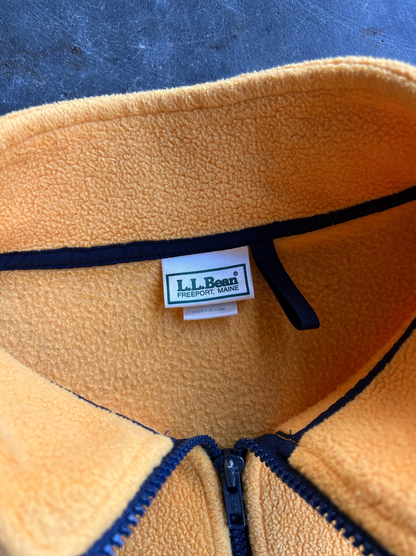 Vintage Yellow Fleece LL. Bean Zip Up - L