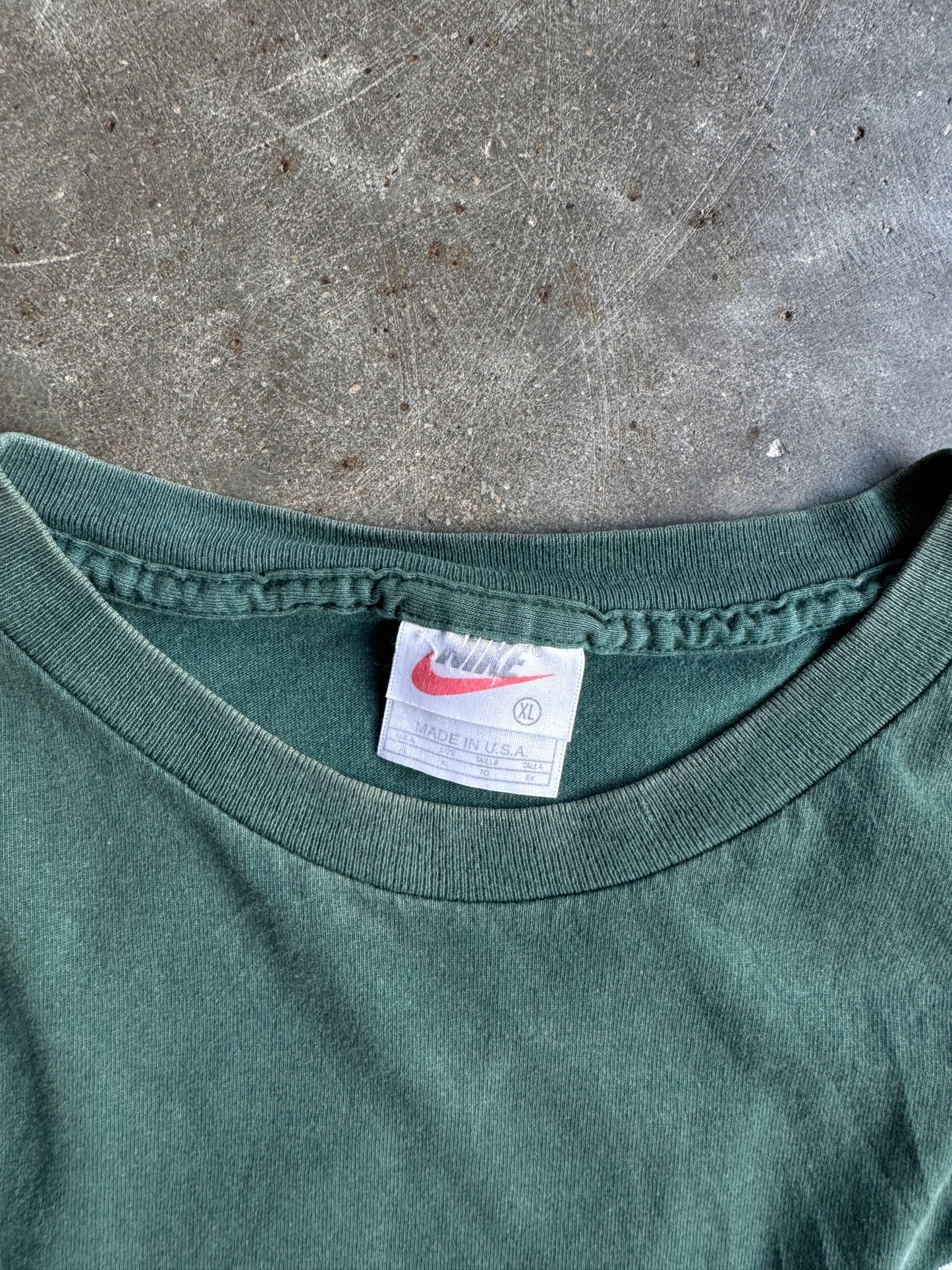 Vintage Forest Green Nike Swoosh Shirt - XL