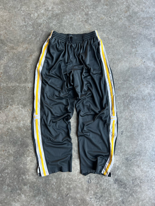 Vintage Charcoal Grey/Yellow Stripe Nike Track Pants - XL