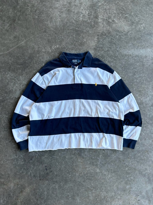 Vintage Ralph Lauren Striped Cropped Rugby Polo - XXL