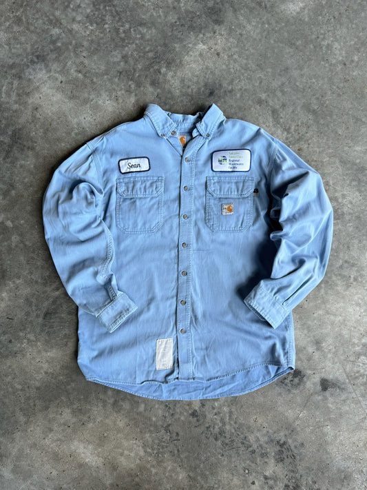 Vintage Carhartt Patched Button Up Shirt - L